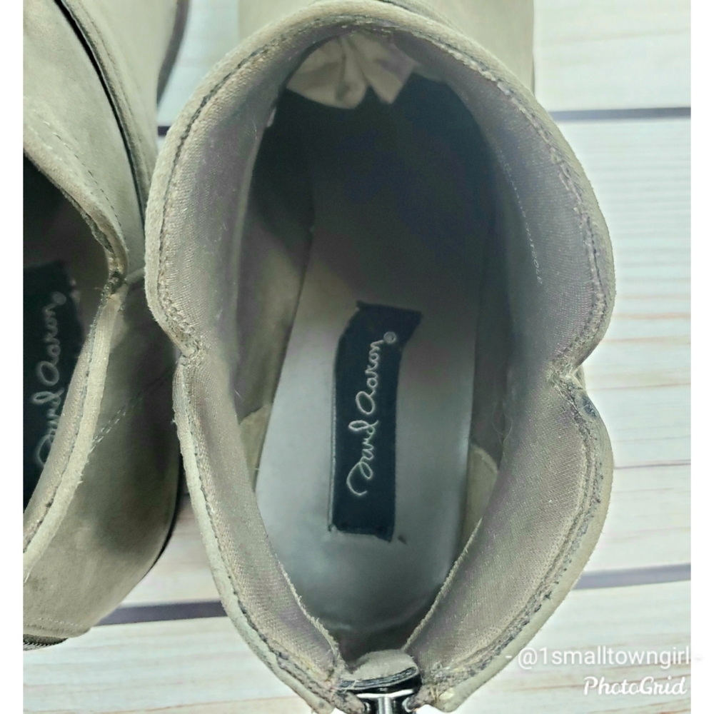 David Aaron Austin Stack Heel Booties 10 Beige - image 5